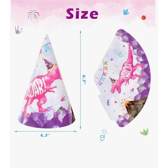 WERNNSAI Birthday Party Hats - 20 Pcs Cone Hat Headbands Colorful Paper for kids - Picture 2 of 3